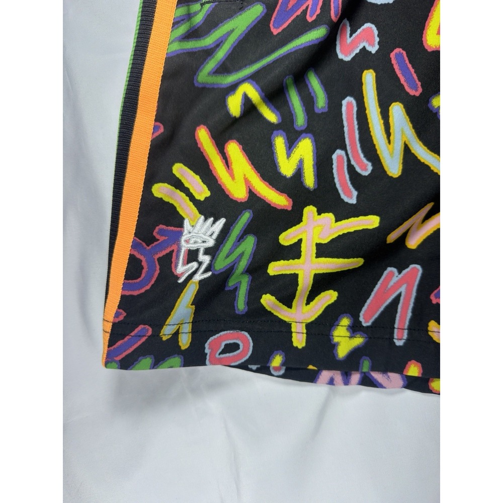 adidas Originals Men's Small Graffiti All Over Print Black Athletic Shorts - Picture 9 of 9